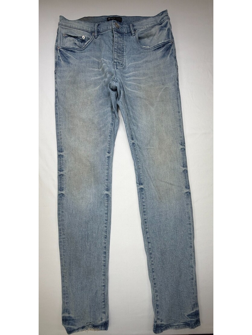Purple Brand Men's Jeans Skinny Mid Rise Light Wash Denim Solid Size 34 Blue